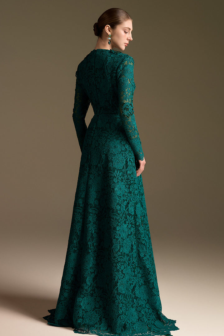 Architectural Floor-Length A-Line Dress