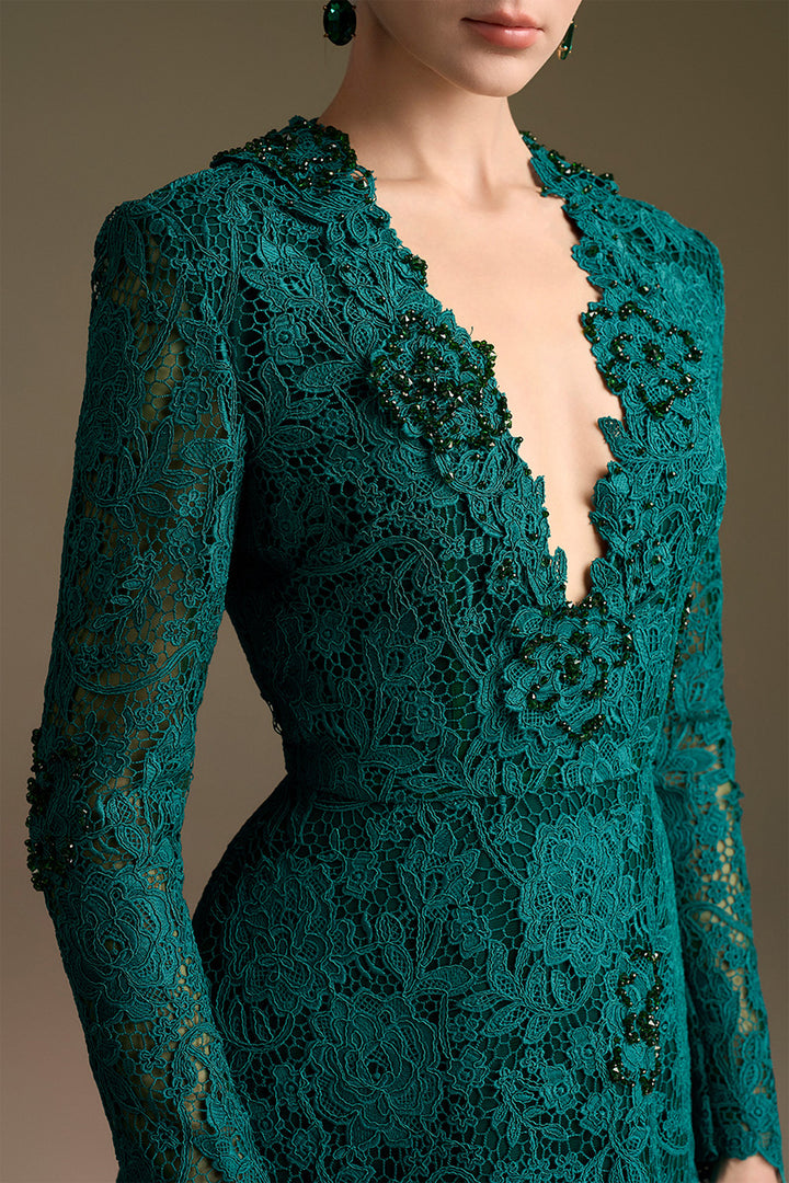 Architectural Floor-Length A-Line Dress