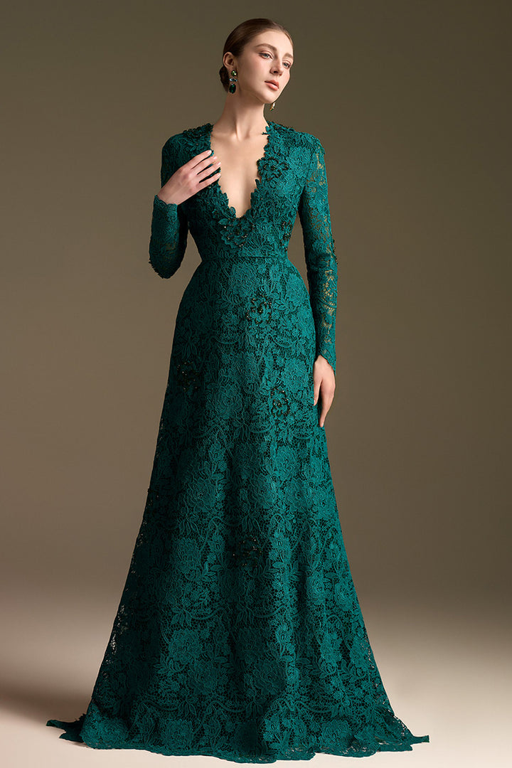 Architectural Floor-Length A-Line Dress