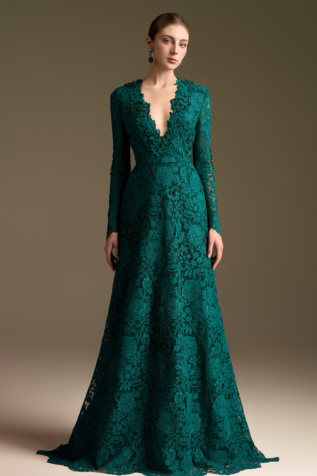 Architectural Floor-Length A-Line Dress