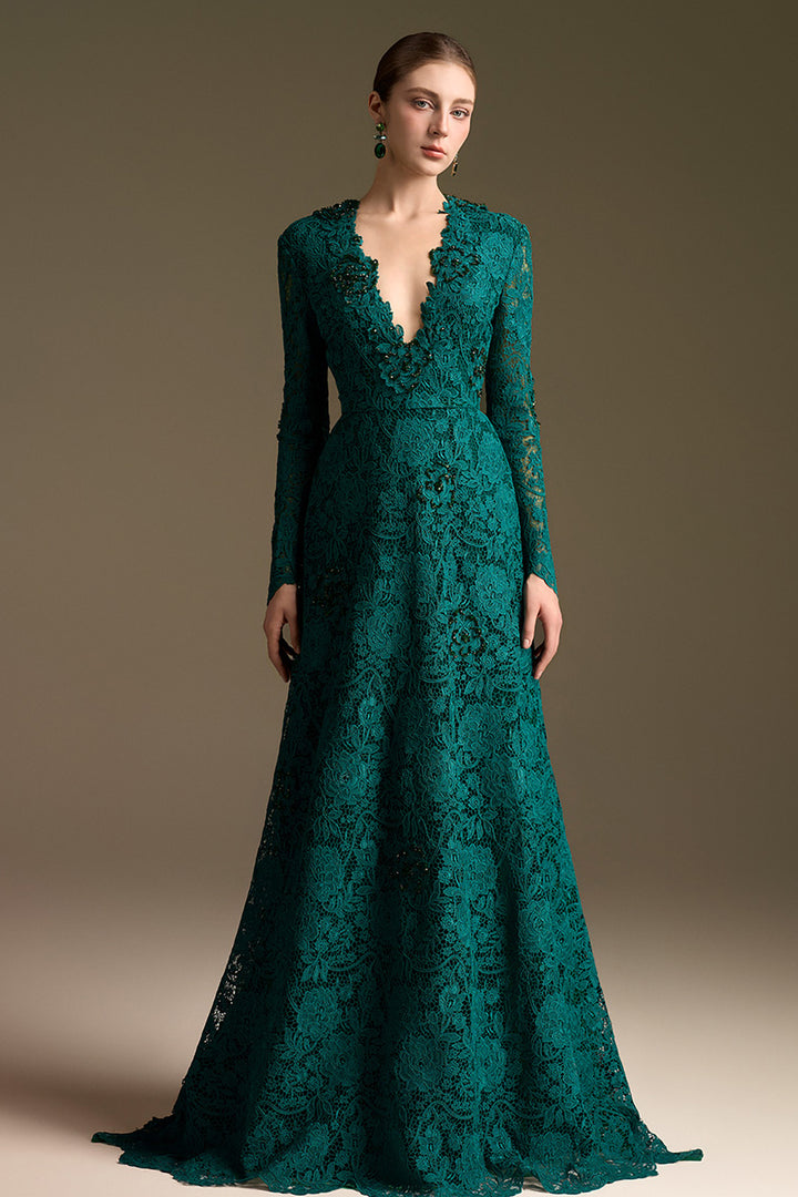Architectural Floor-Length A-Line Dress