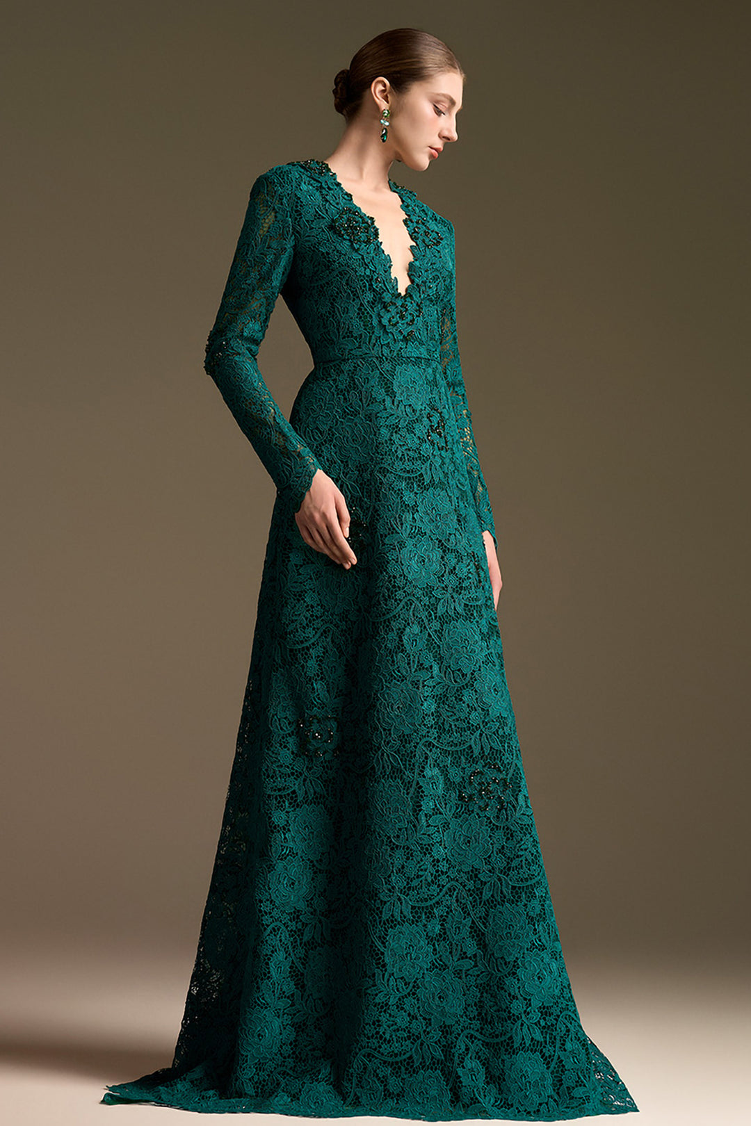 Architectural Floor-Length A-Line Dress