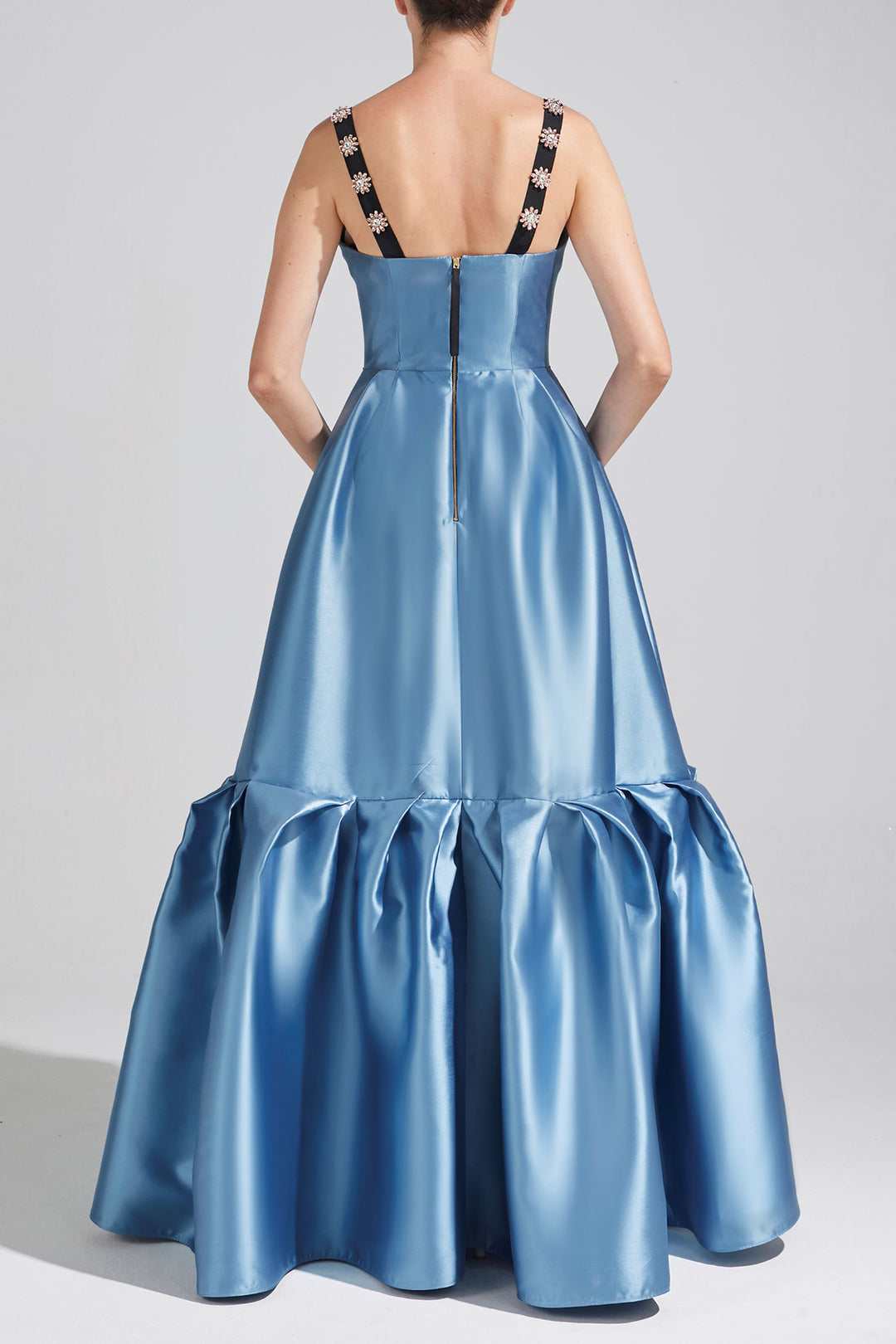 Taffeta Dress with Pleated Volume