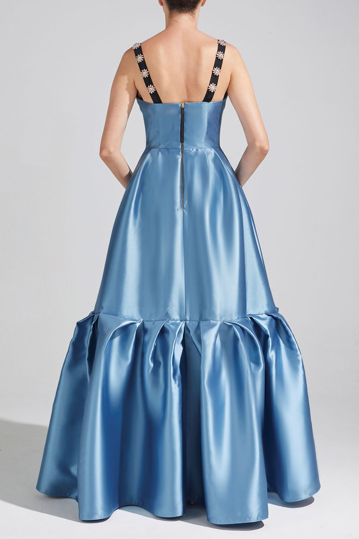 Taffeta Dress with Pleated Volume