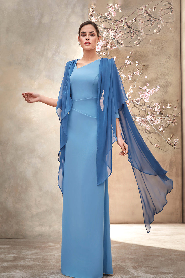 Crepe Dress with Asymmetrical Neckline