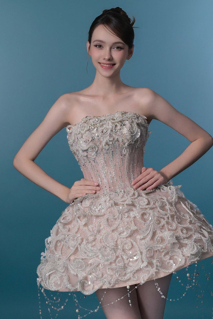 Strapless Sparkle Mini Dress