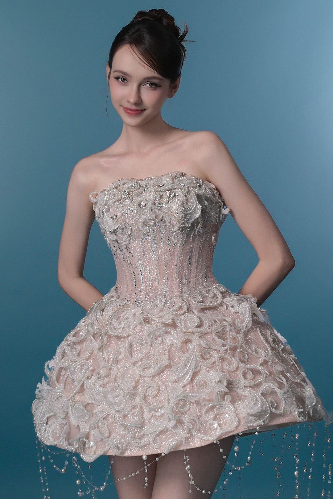 Strapless Sparkle Mini Dress