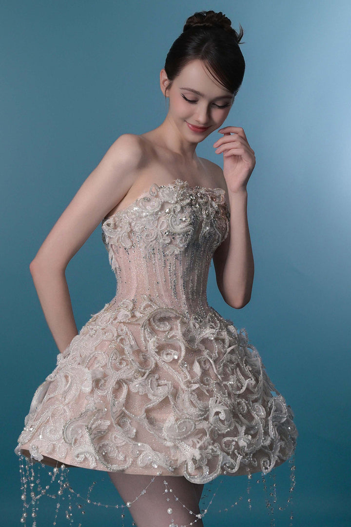 Strapless Sparkle Mini Dress