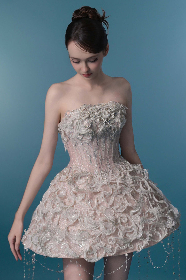 Strapless Sparkle Mini Dress