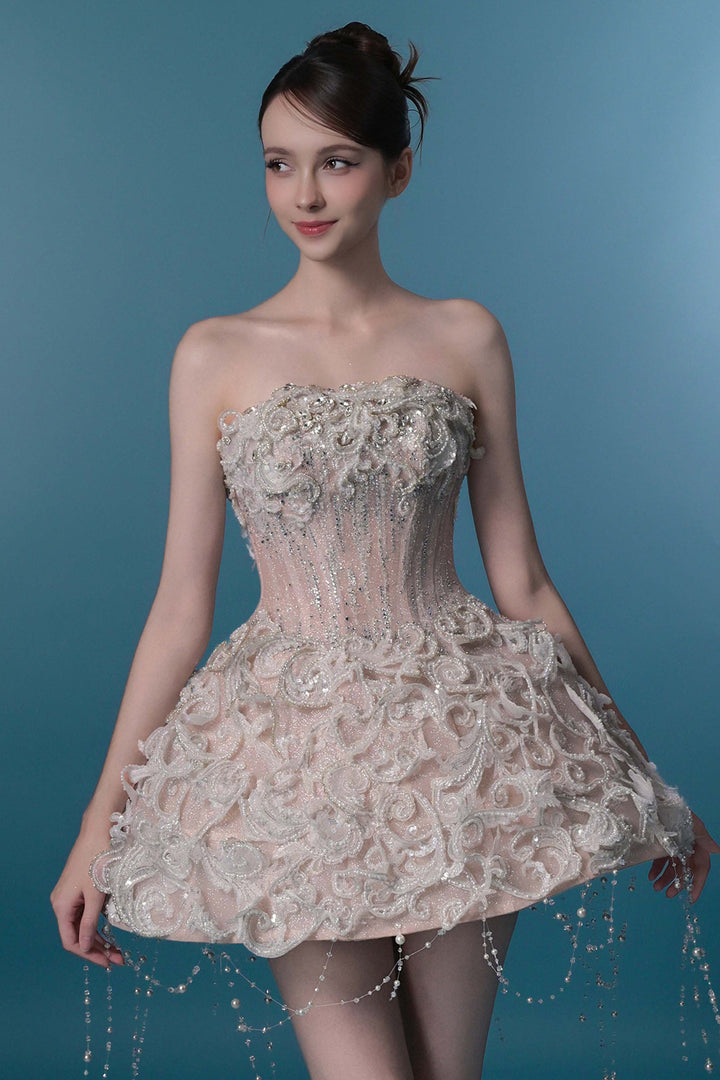 Strapless Sparkle Mini Dress