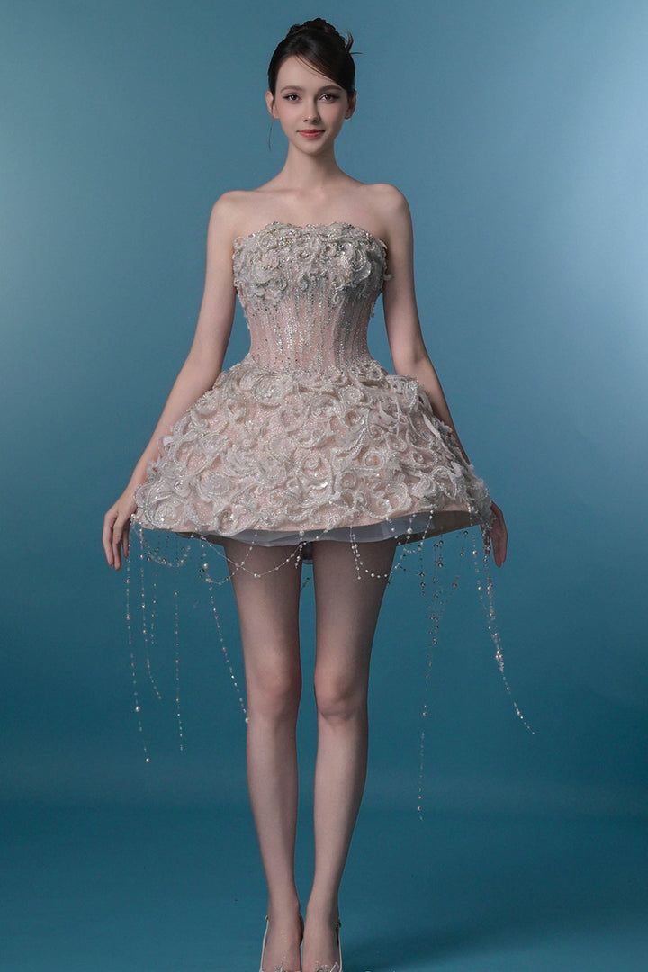 Strapless Sparkle Mini Dress