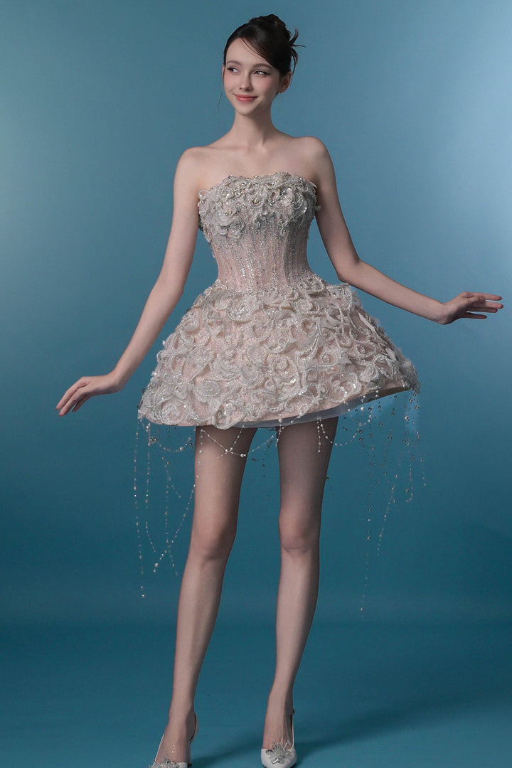 Strapless Sparkle Mini Dress