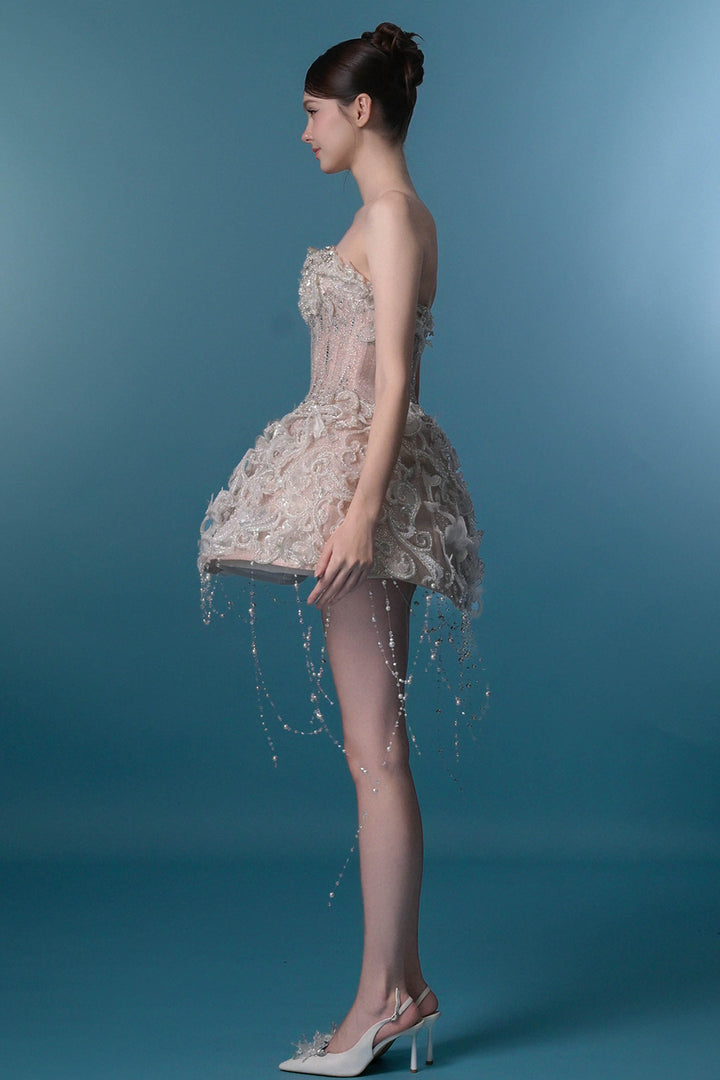 Strapless Sparkle Mini Dress