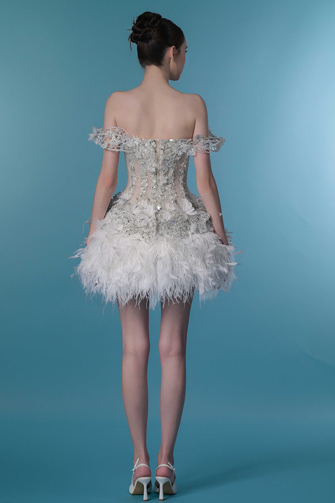 Embellished Off-The-Shoulder Illusion Mini