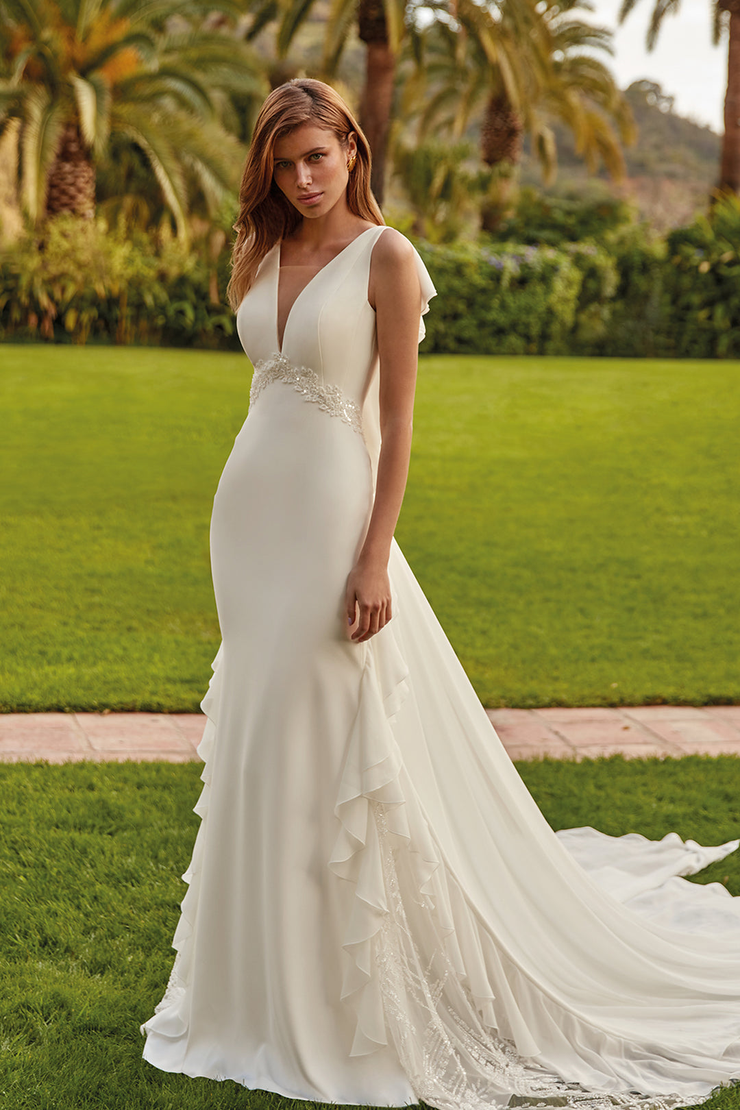 mermaid wedding dress with cape Tulle Sweetheart Embroidery Mermaid Wedding Dress With Cape Lisposa