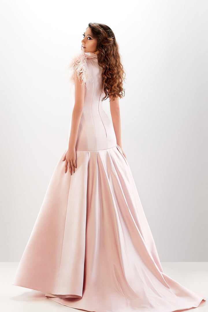 Satin Long Dress with Mermaid Silhouette