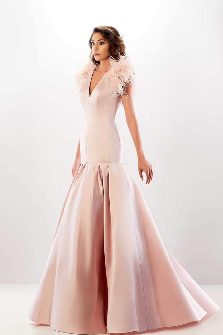 Satin Long Dress with Mermaid Silhouette
