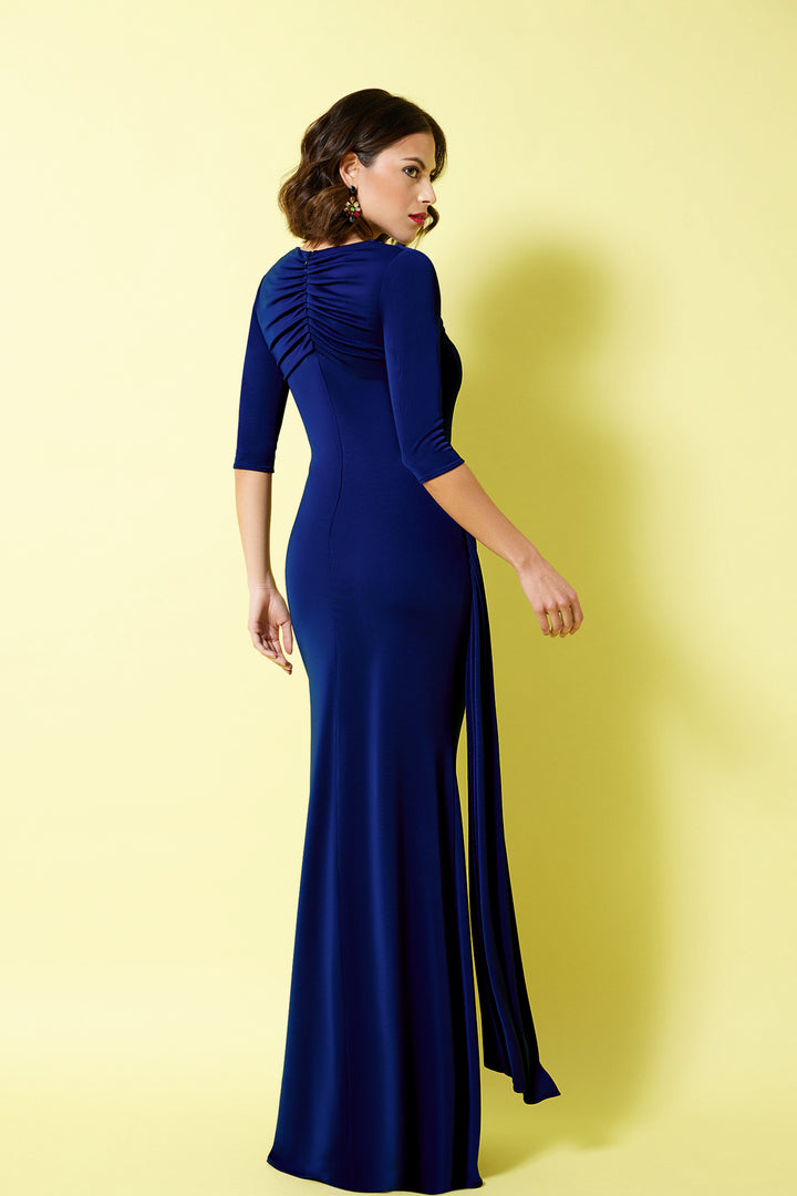 Mermaid Dress with Pleated Neckline