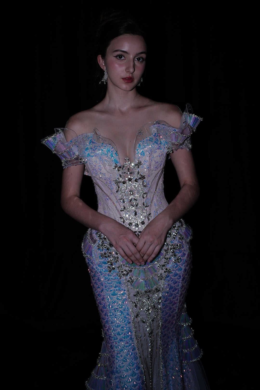 ariel silver dress Charming for Halloween Inspiration catching sequins and crystals ensure a shimmering presence at any high Ariel silver dress | Ariel