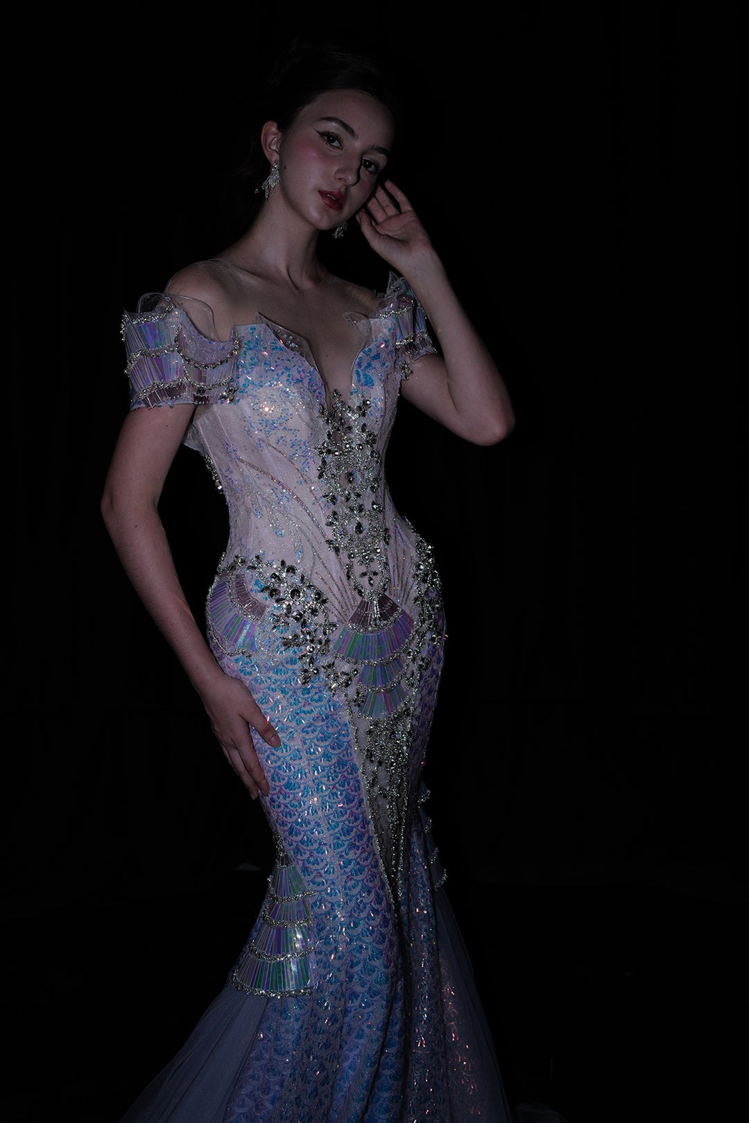 Mermaid Corseted Bodice to Embellished Sheath Dress