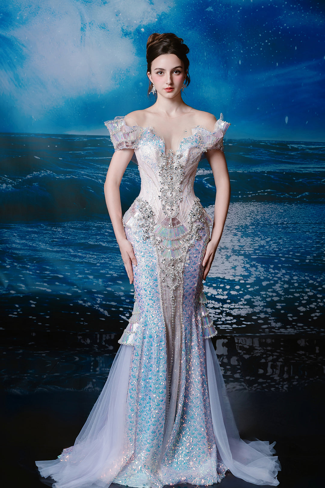 Mermaid Corseted Bodice to Embellished Sheath Dress