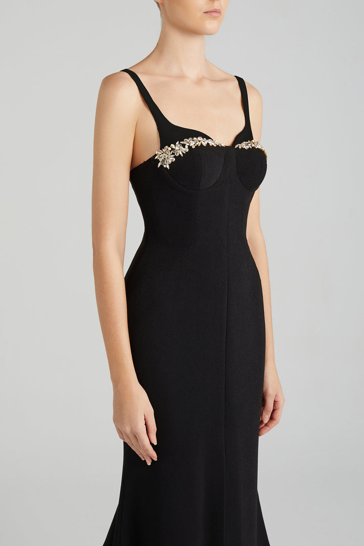 Mermaid Dress with Velvet Straps