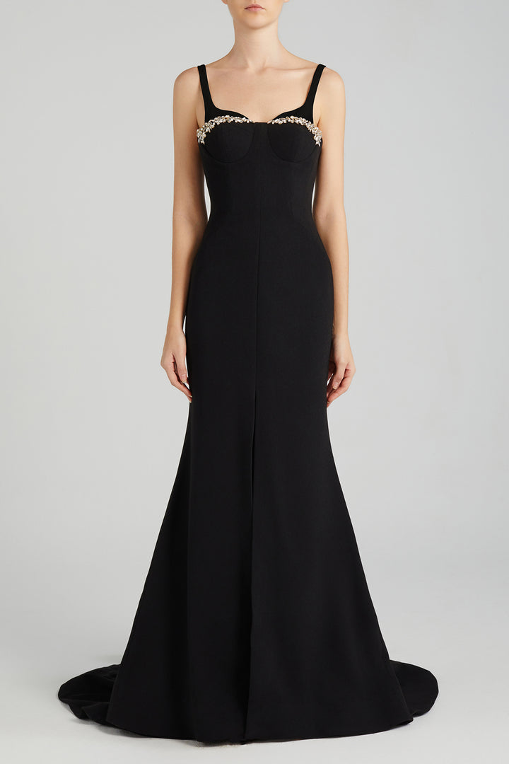 Mermaid Dress with Velvet Straps