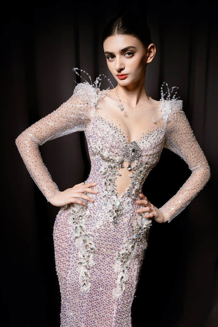 Radiant Beaded Long Dress