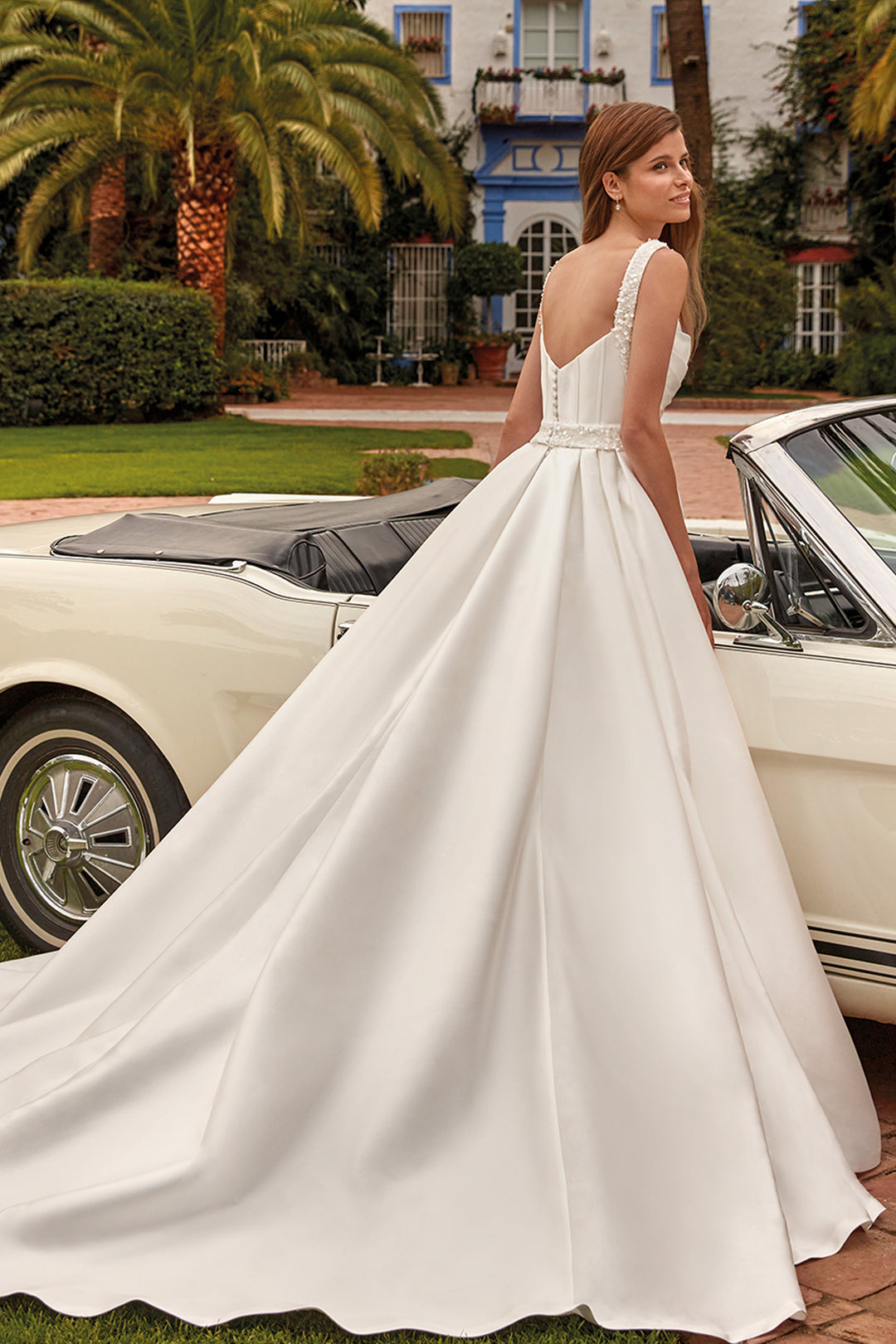 Princess-Line Dress with Beaded Details