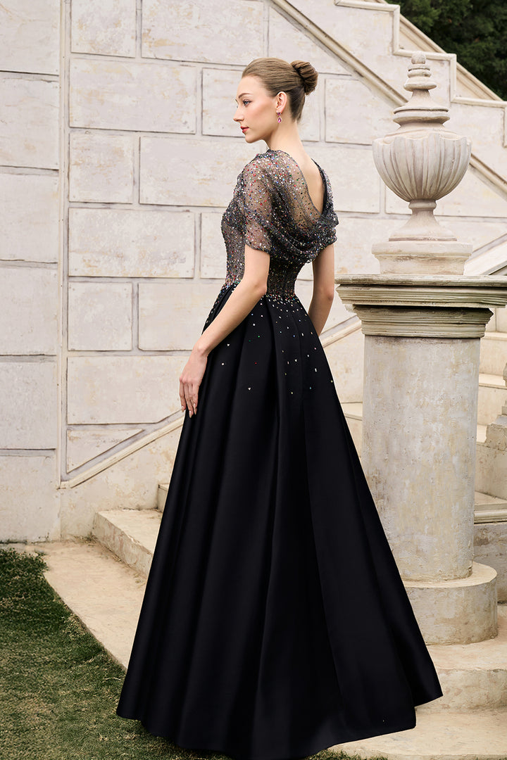 Diagonal Folded Top With Side Slit A-Line Set