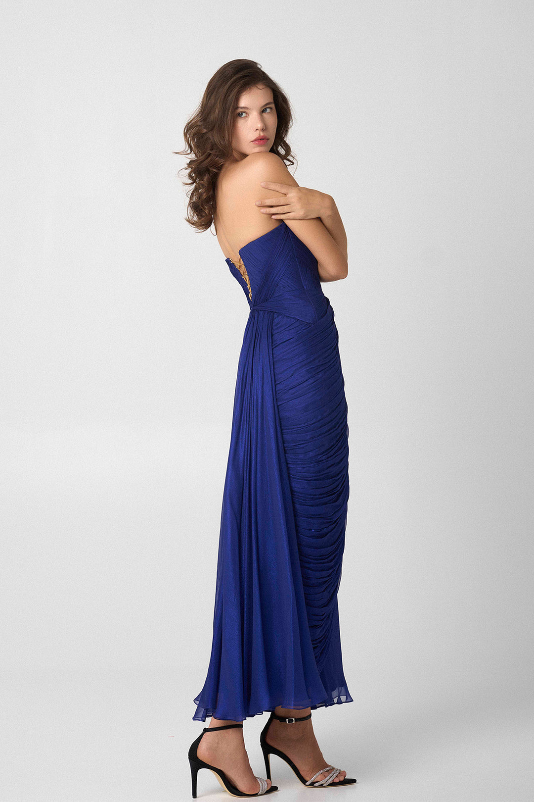 One-Shoulder Silk Mousseline Dress