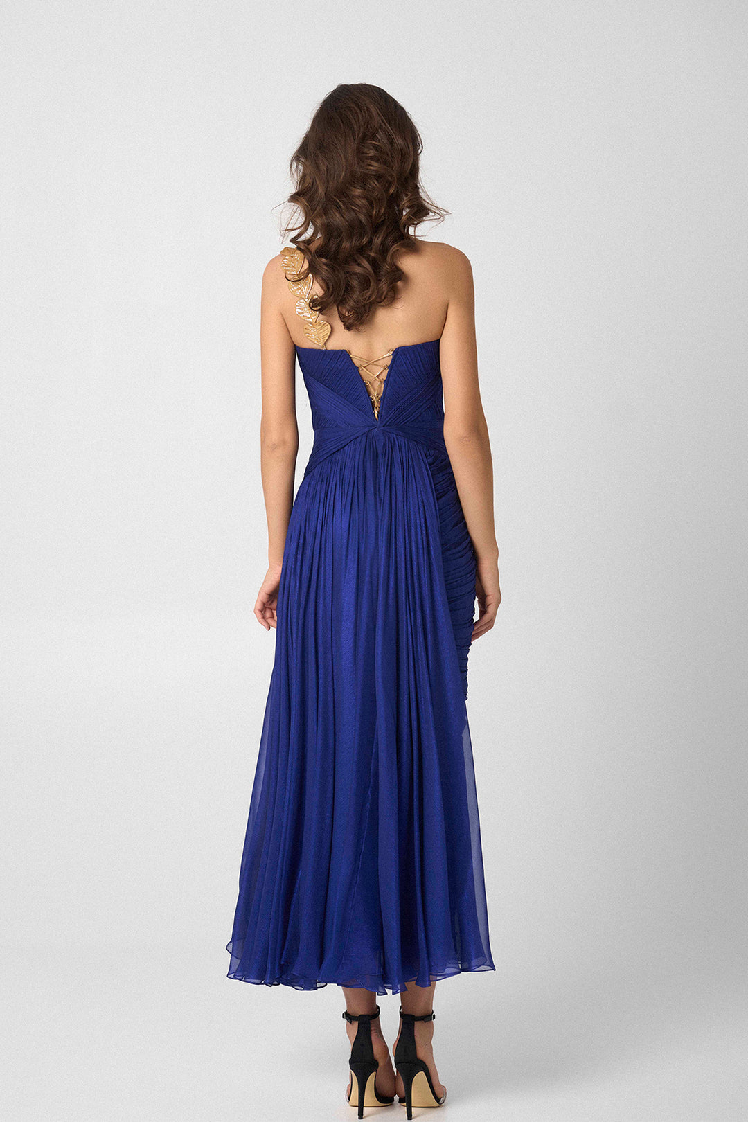 One-Shoulder Silk Mousseline Dress