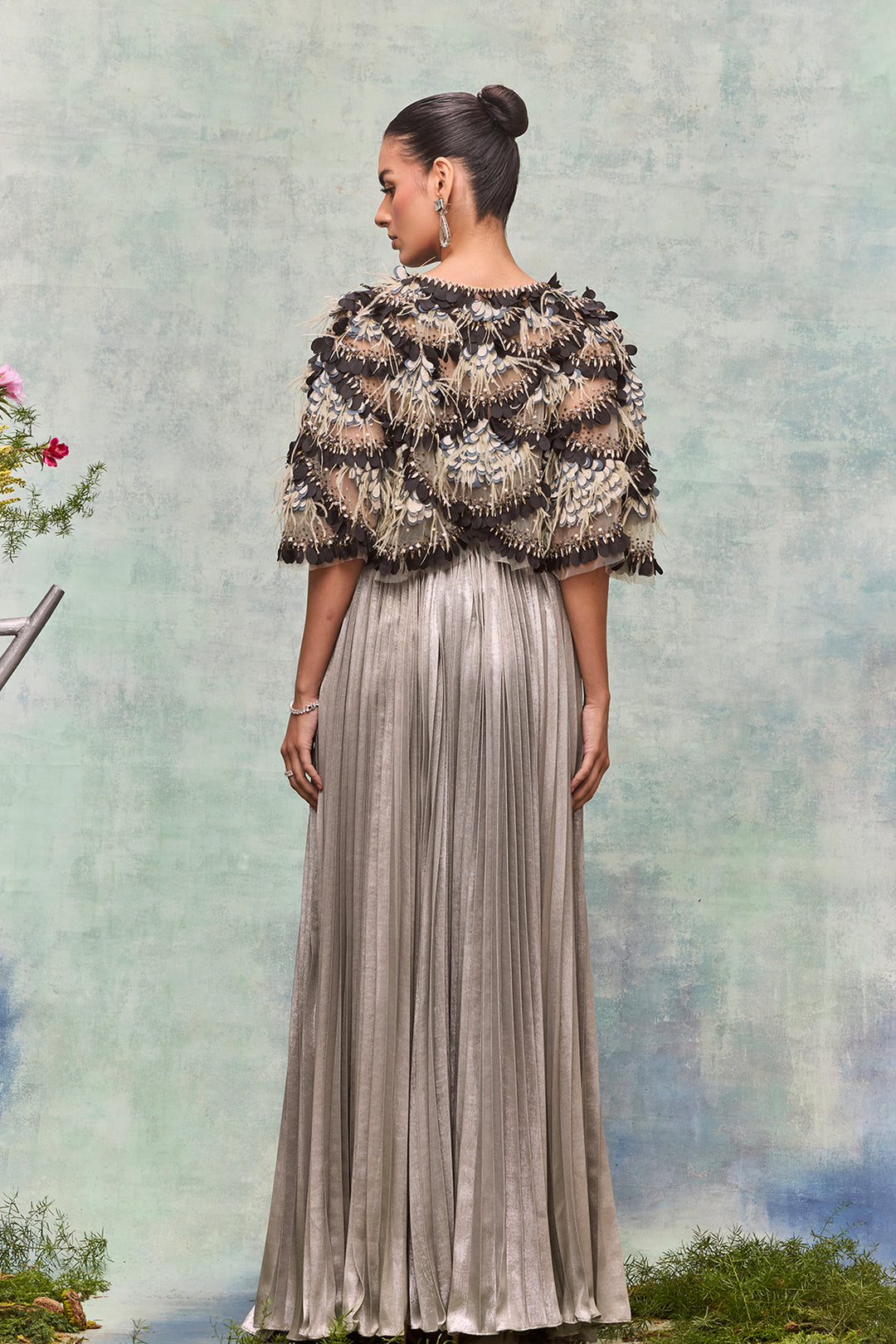 Gleaming Boxed Silhouette with Skirt