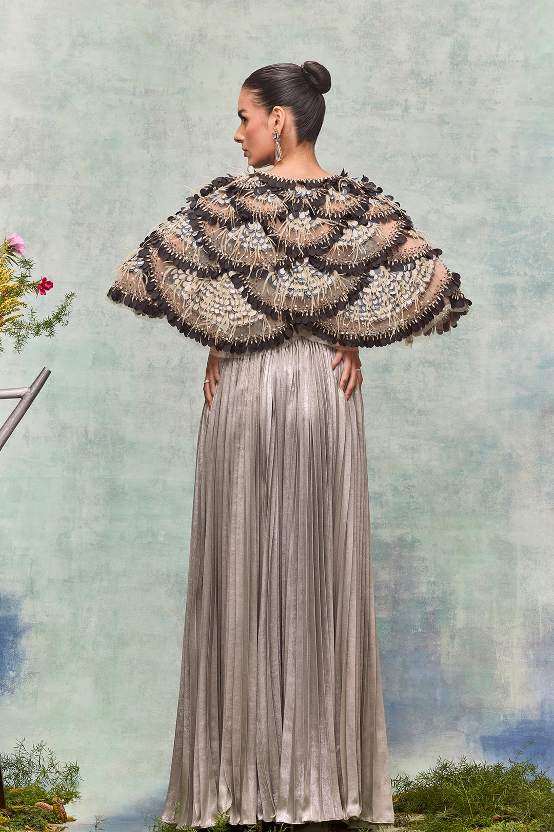 Gleaming Boxed Silhouette with Skirt