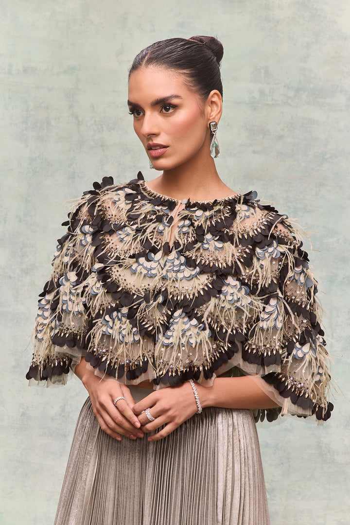 Gleaming Boxed Silhouette with Skirt