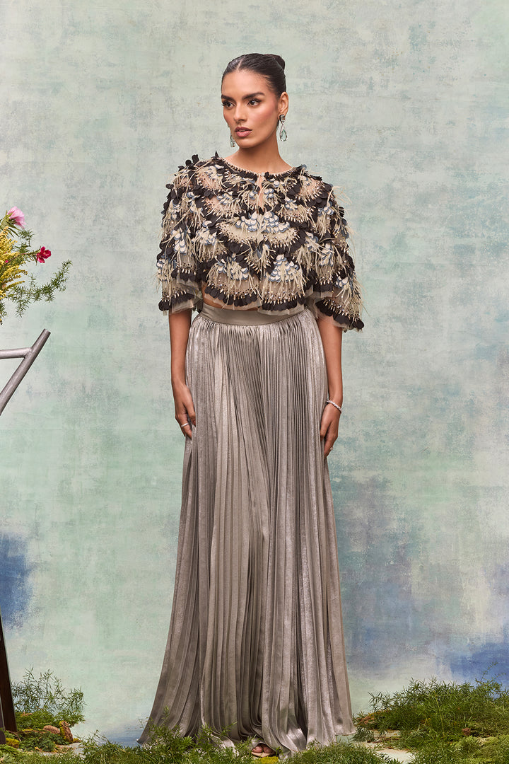 Gleaming Boxed Silhouette with Skirt