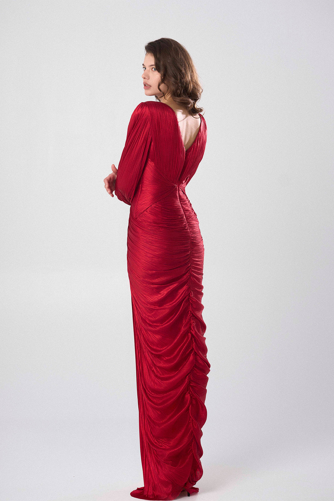 Tulle Dress with V-Neck