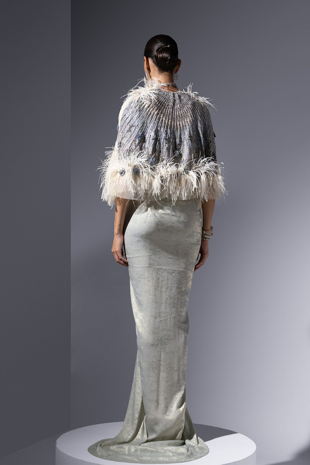 Lurex Silk Dress with Bold Details