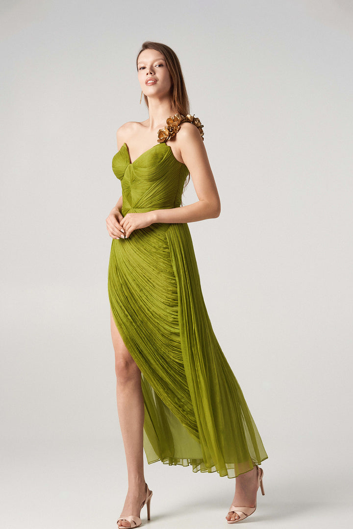 Shimmering Silk Mousseline Dress