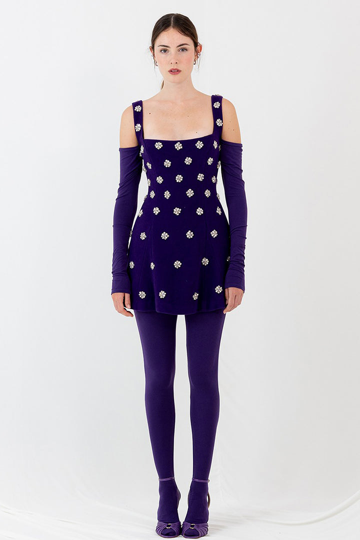Dress Mini with Straps and Neckline Square