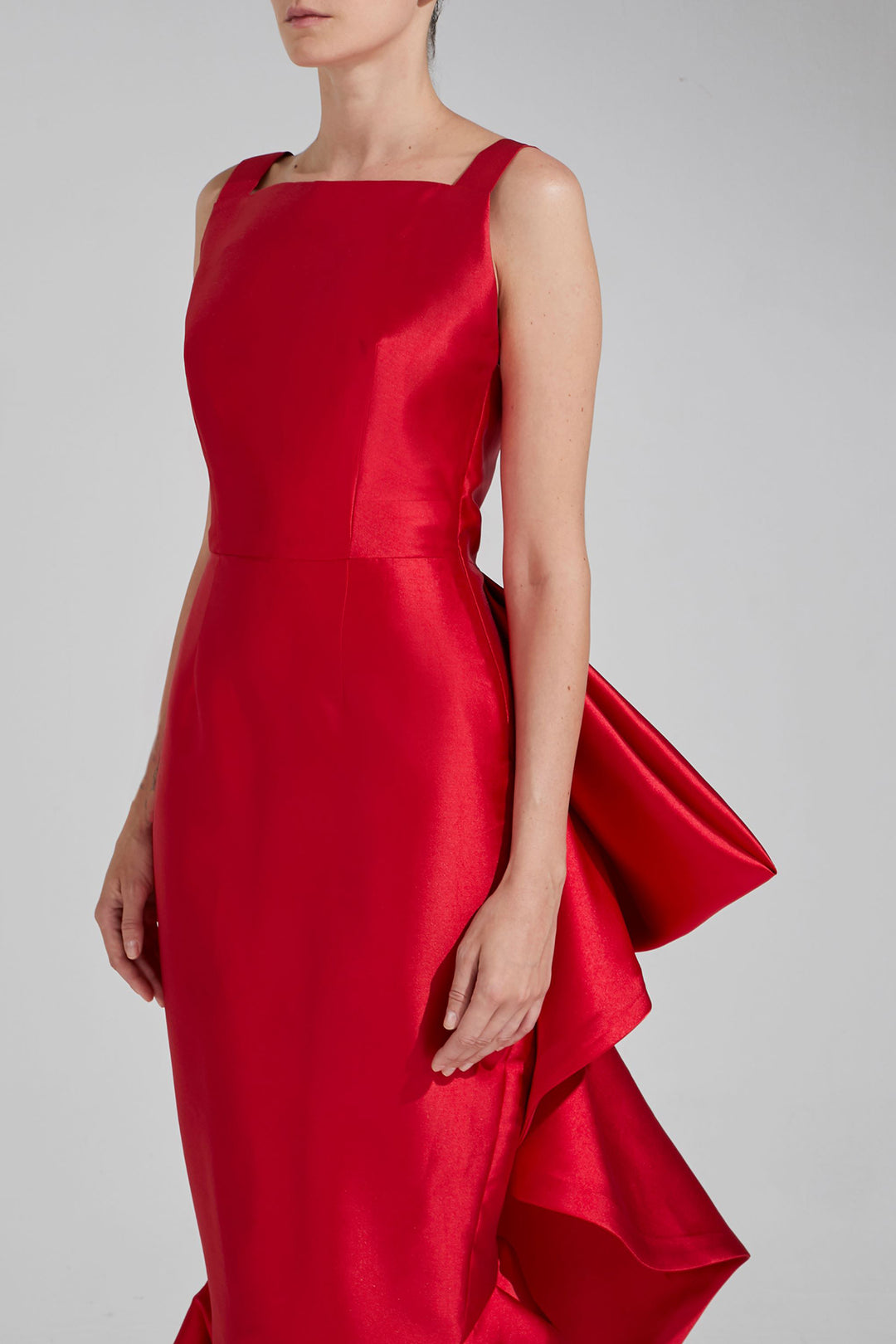 Mermaid Taffeta Dress with Square Neckline