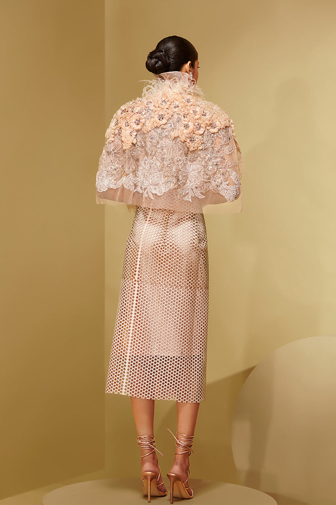 Faux Three-Piece with Laser-Cut Skirt