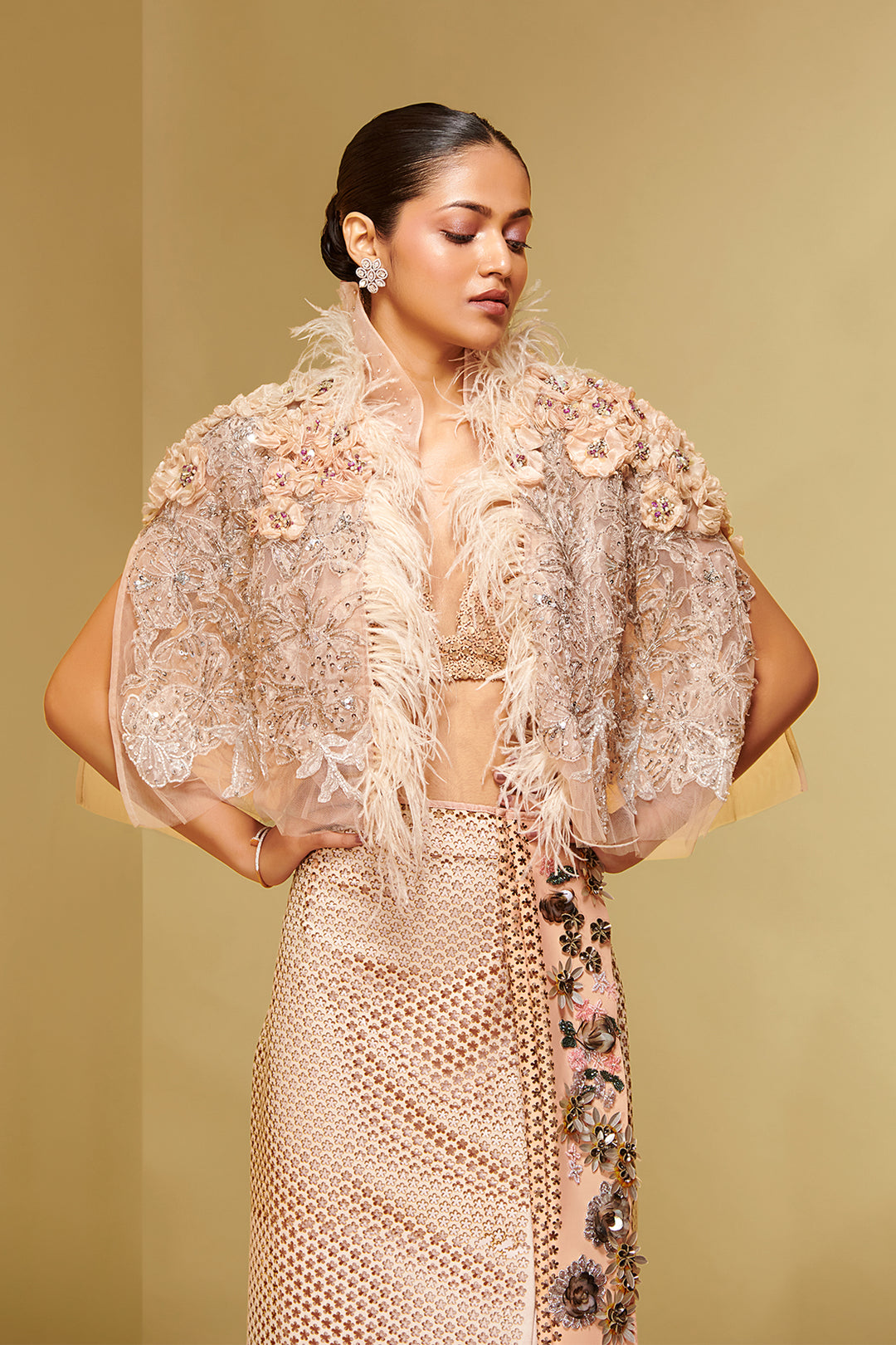 Faux Three-Piece with Laser-Cut Skirt