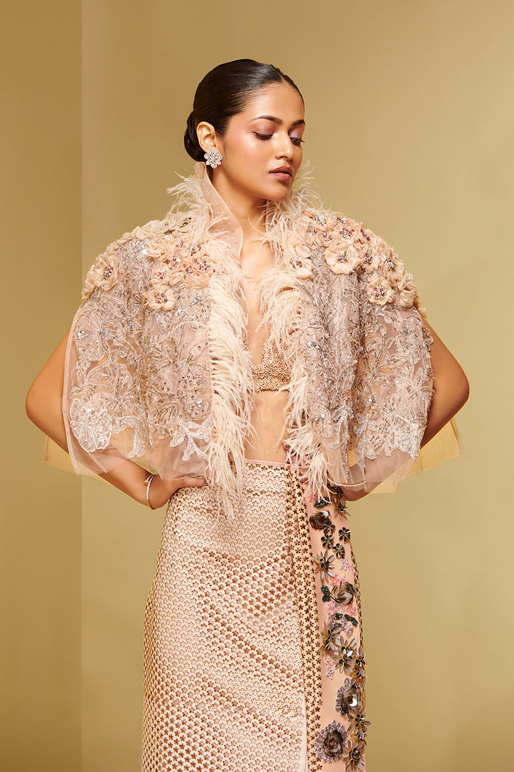 Faux Three-Piece with Laser-Cut Skirt