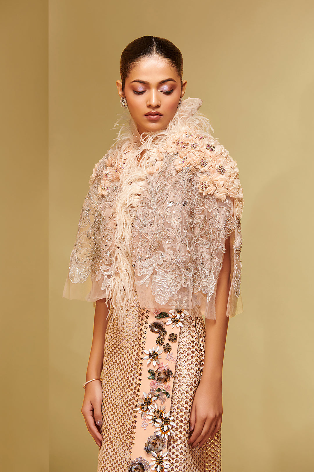 Faux Three-Piece with Laser-Cut Skirt