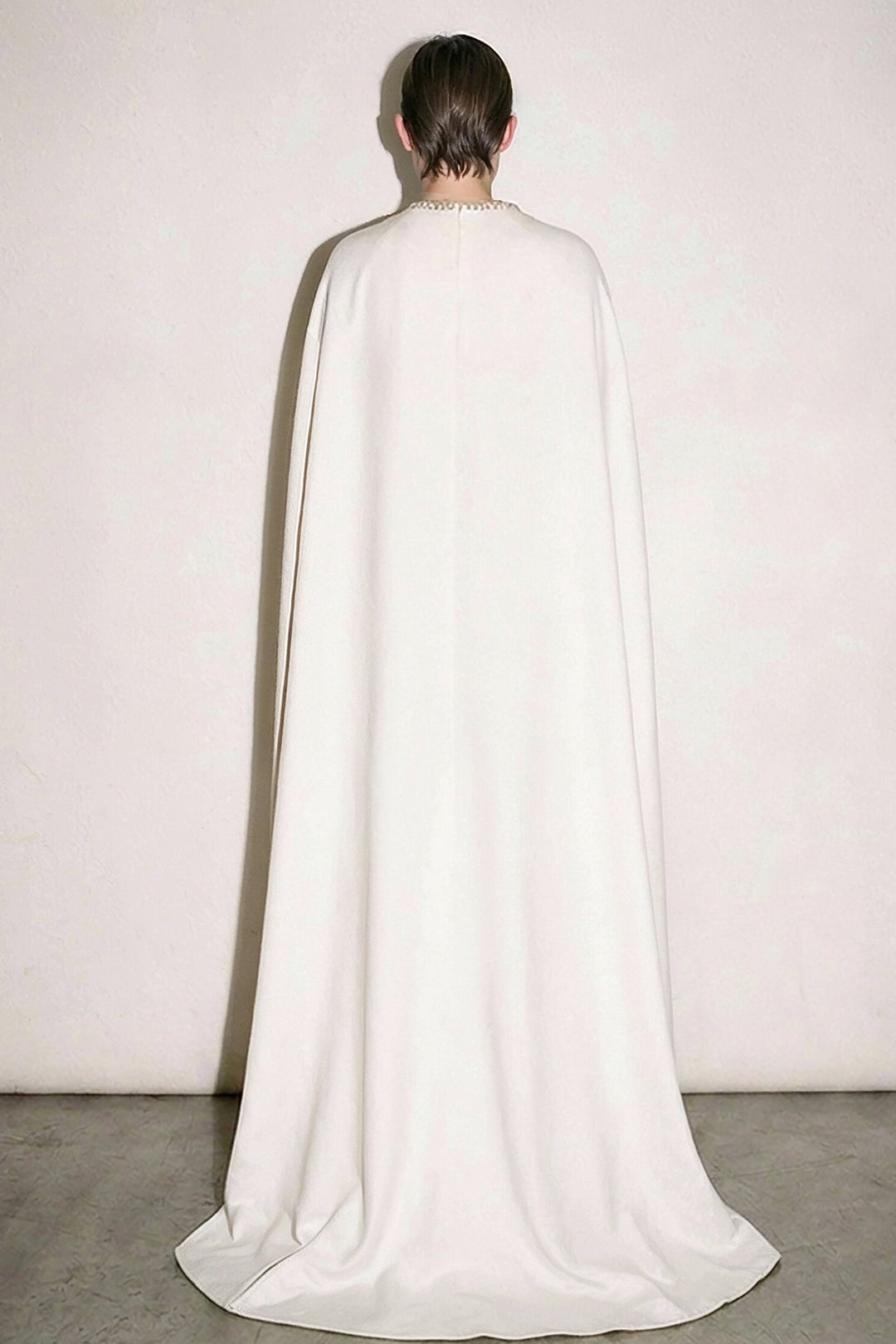 Crystal-Embellished Cutout Cape Dress