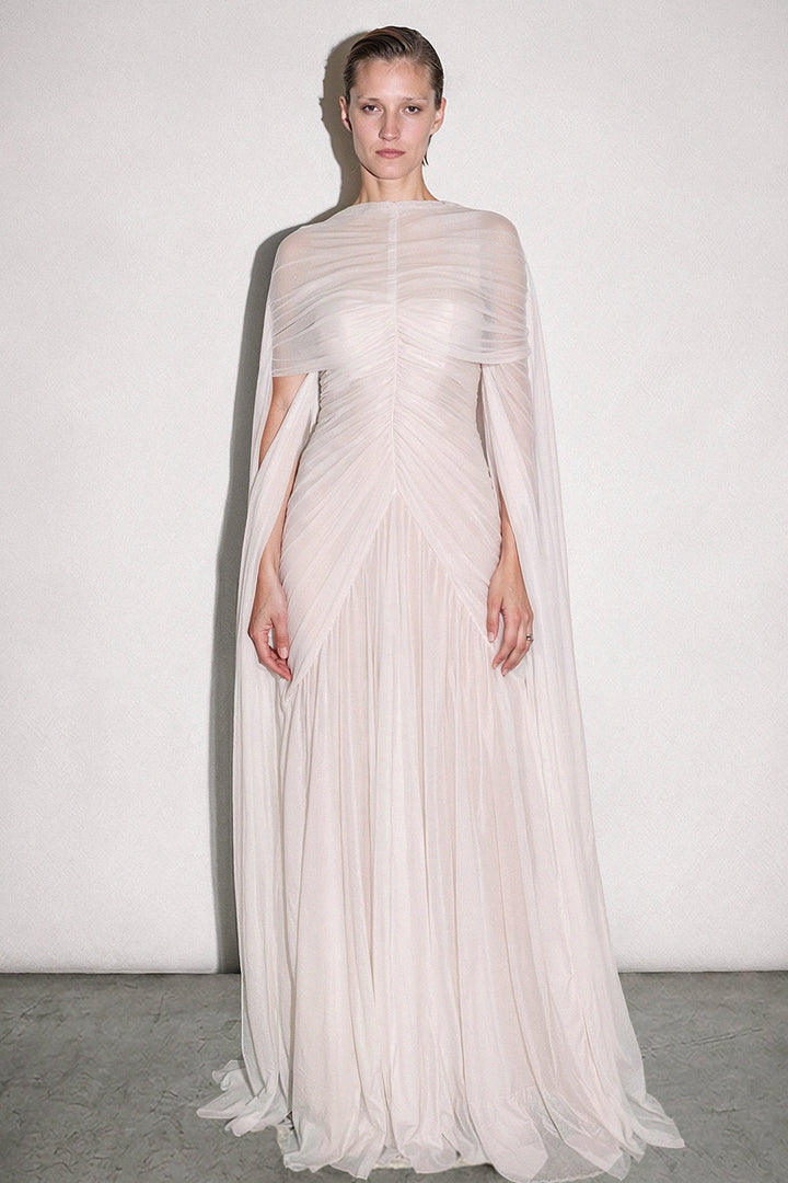Crowned Chiffon with Column Dress