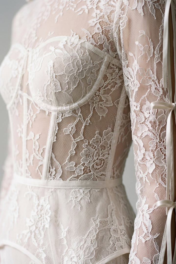 Corseted Lace with Column Dress