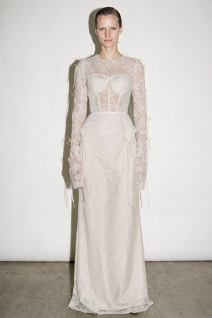 Corseted Lace with Column Dress