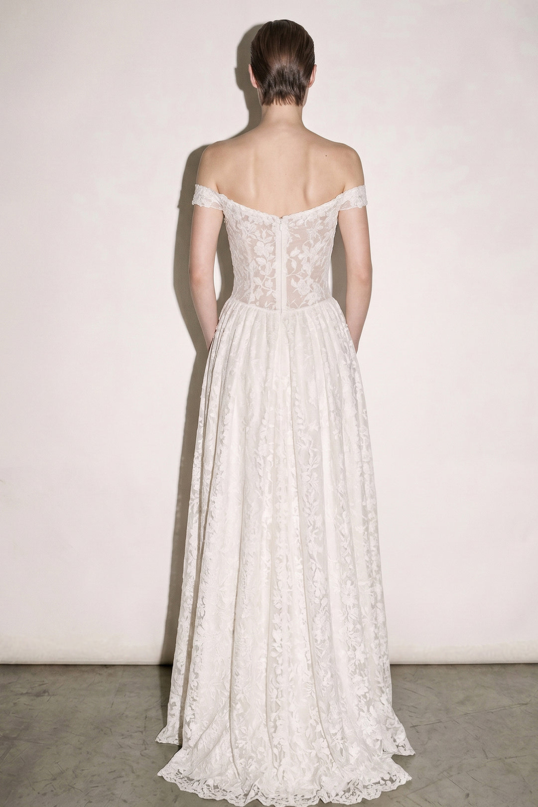 Off-The-Shoulder with Floral Lace Dress